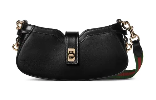GUCCI Leather Crossbody Bag, Shoulder Bag Women's Black