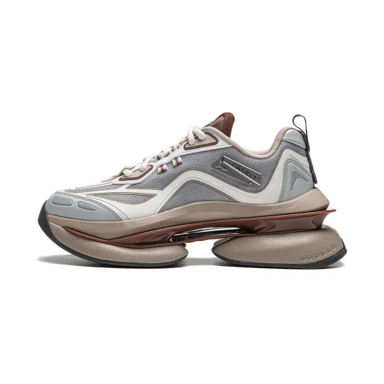 LiNing Project* Ethereal Space Cushioning Anti Slip And Wear Resistant Low Top Casual Shoes Women's Gray White