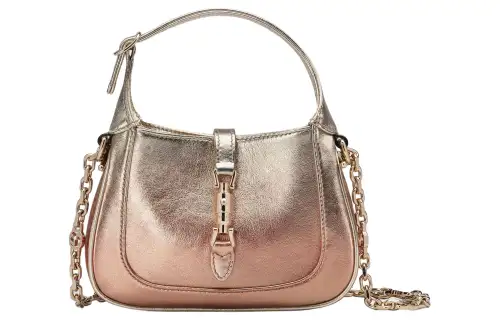 GUCCI Jackie 1961 Lurex Leather Shoulder Bag, Crossbody Bag, Handbag Mini Women's Copper