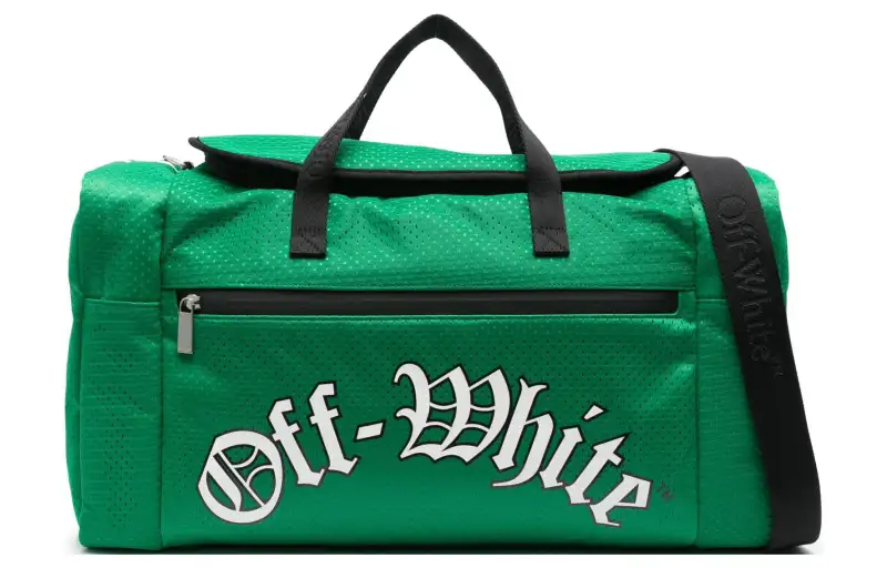OFF WHITE Polyamide Handbag Travel Bag Men's Grass Green