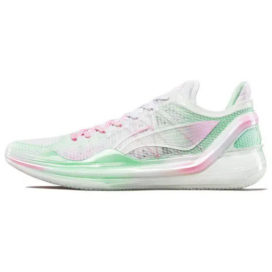 LINING Blade 4V2 Basketball Shoes Men Low-Top Standard White/Cooling Green