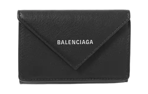 Balenciaga Cow Leather Wallet, Card Holder Mini Women's Black