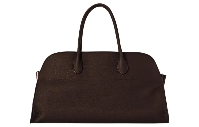 THE ROW Matte Grain Leather Handbag Women's Dark Mocha
