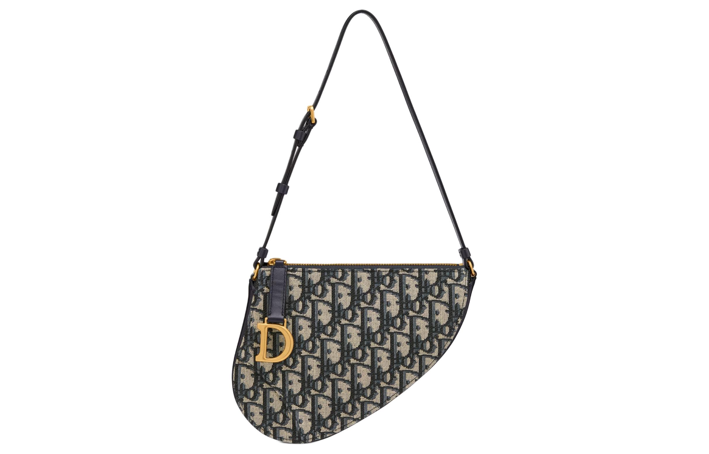 Женская сумка Dior Saddle (синяя)