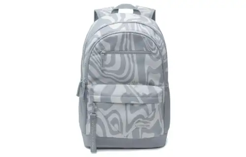 Li Ning Sports Life Collection Zip Closure Polyester Backpack Regular Unisex Ecru