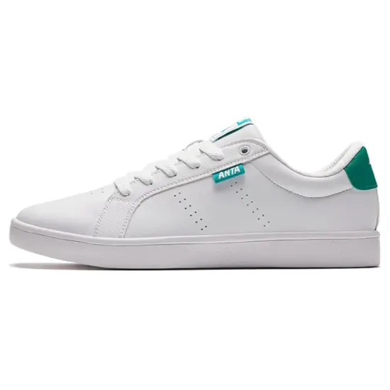 ANTA Skateboard Shoes Men Low-Top ANTA White/Seaweed Green
