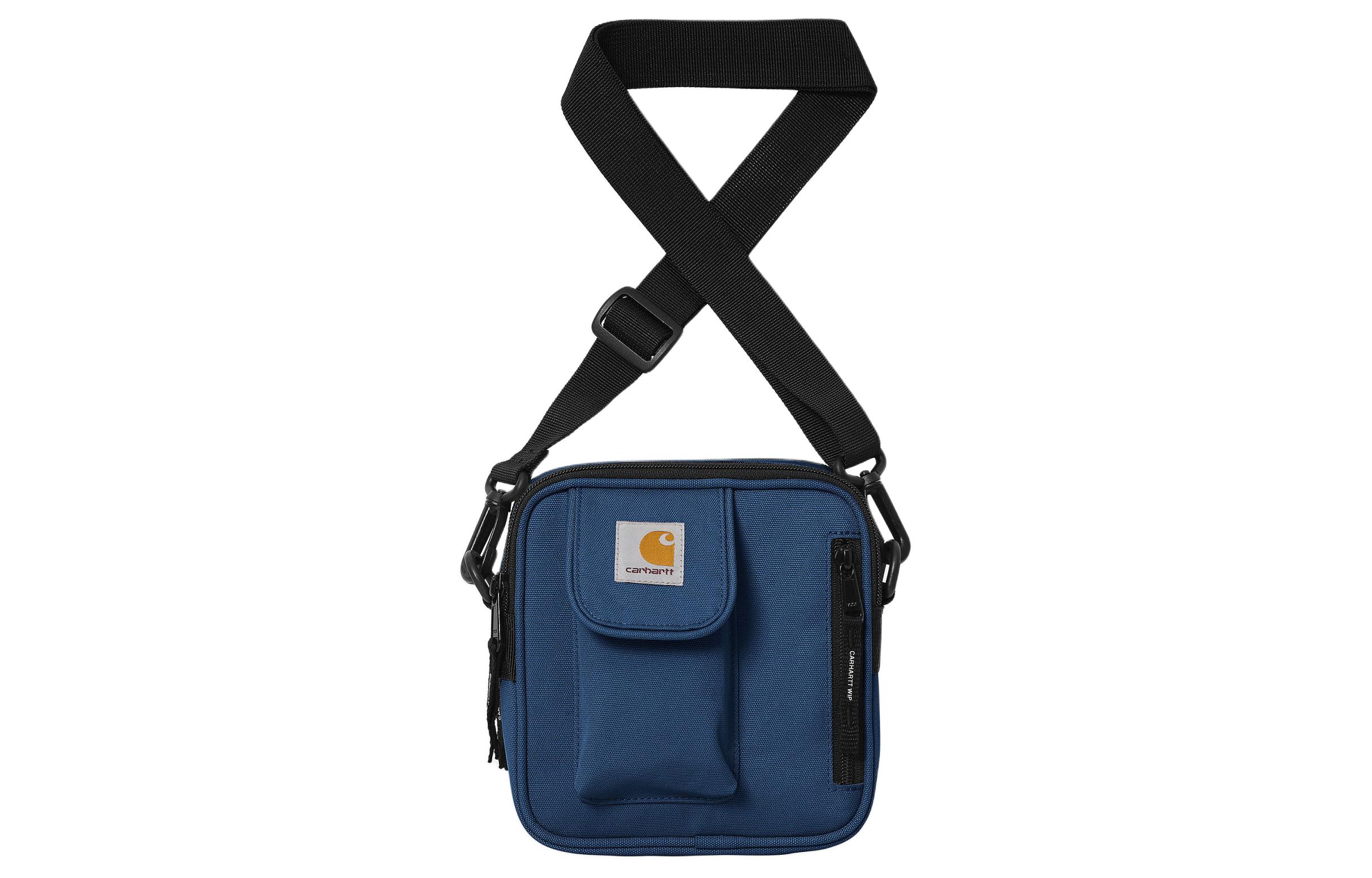 Carhartt WIP ESSENTIALS Recycled Polyester Canvas Shoulder Bag, Crossbody Bag Small Unisex Blue