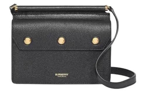 Burberry Title Cow Leather Messenger Bag, Shoulder Bag, Crossbody Bag Mini Women's Black
