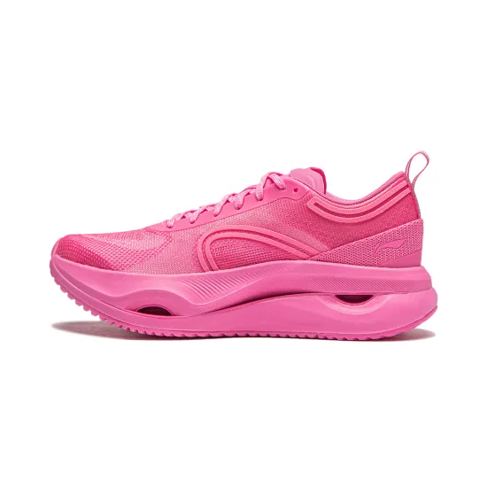 LiNing Cushioning Anti Slip And Wear Resistant Lightweight Rebound Low Top Running Shoes Women's Pink