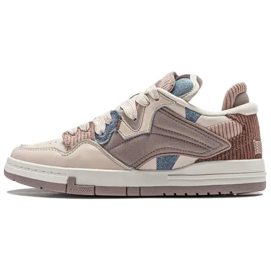 LiNing Wei Wu PRO Slip-Resistant Cushioning Wear-Resistant Low-Top Skateboard Shoes Women's Beige Brown