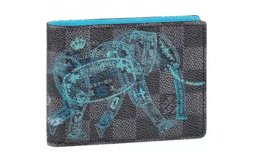 LOUIS VUITTON Slender Wallet Damier Graphite Stamps
