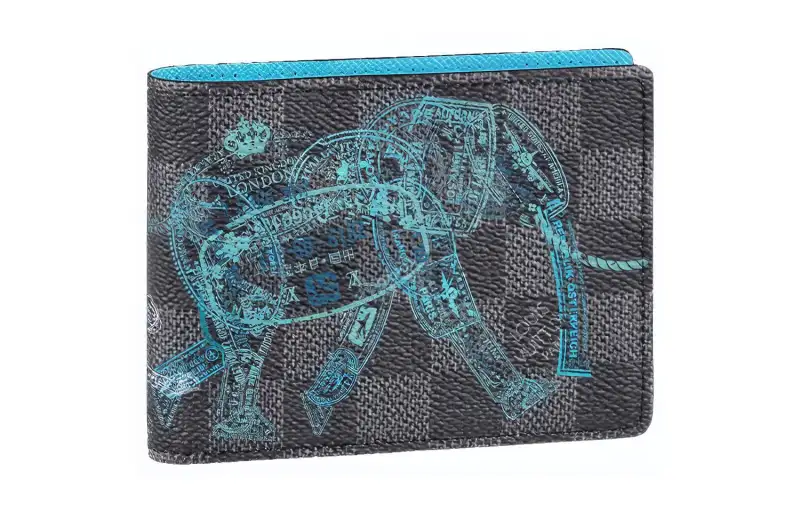 LOUIS VUITTON Slender Wallet Damier Graphite Stamps