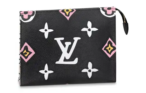 LOUIS VUITTON Canvas Toiletry Bag Clutch Regular Women's Black