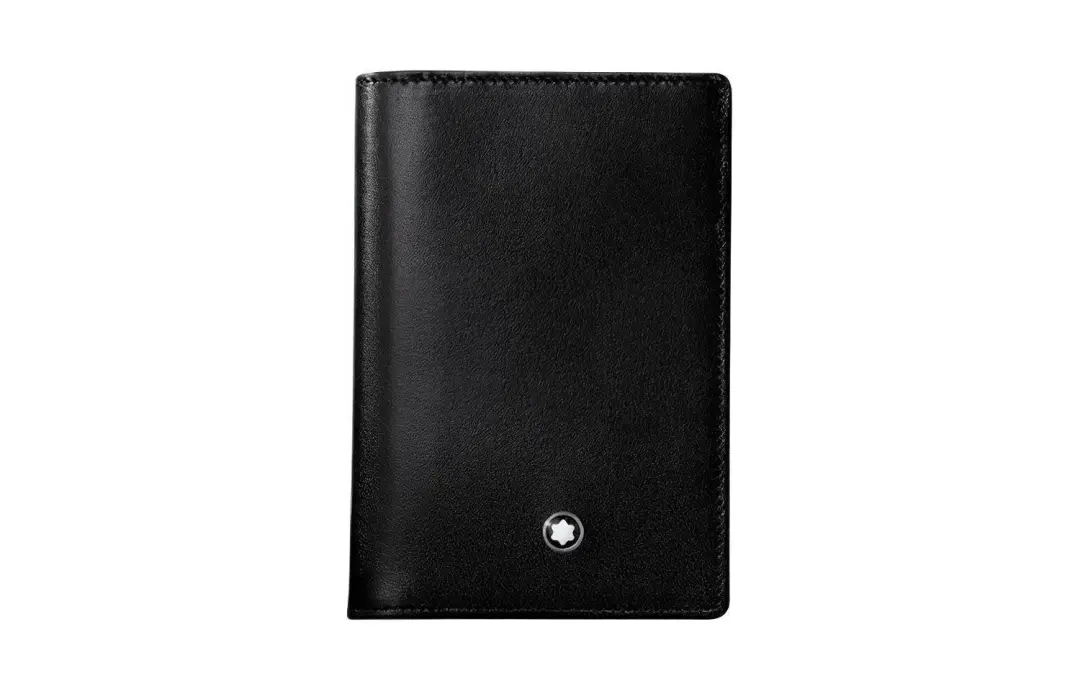 MONTBLANC Meisterstuck Leather Business Card Holder Wallet Men's Black