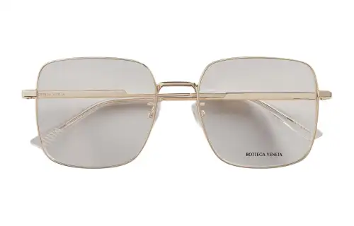 Bottega Veneta Acetate Metal Rectangular Sunglasses Men's Gold