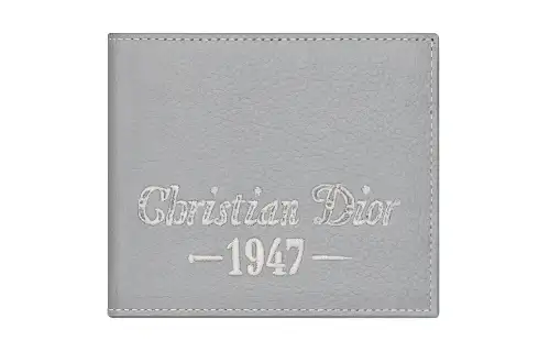 DIOR Grained Calfskin Wallet Men's Gray