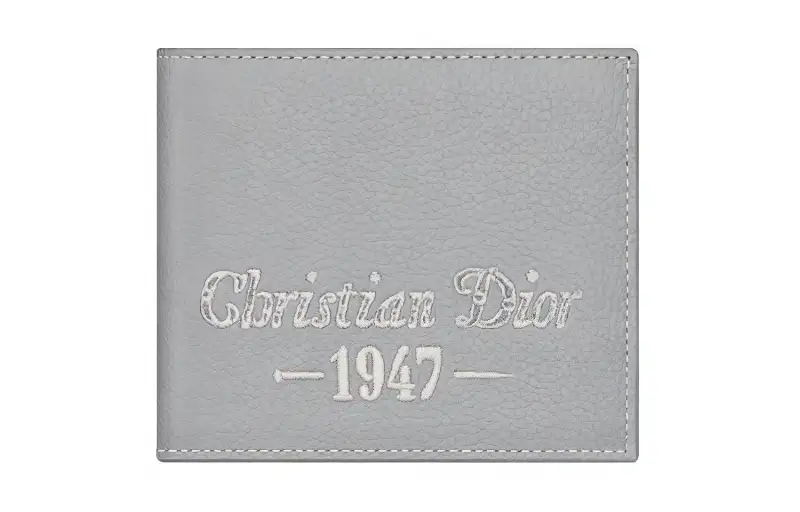 DIOR Grained Calfskin Wallet Men's Gray