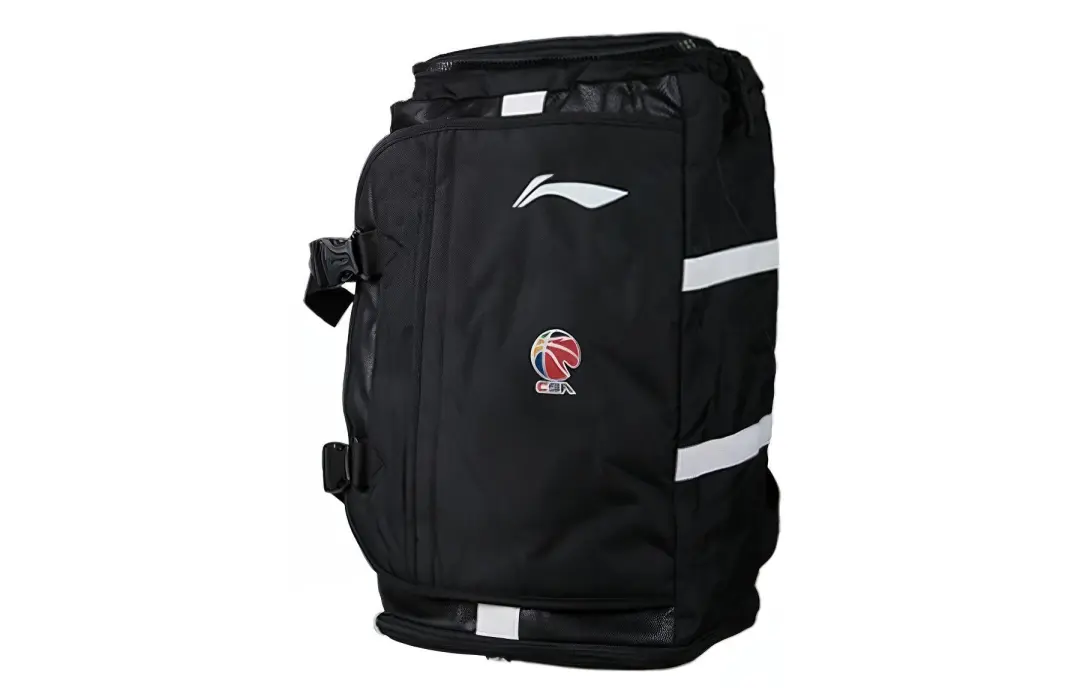 Li Ning Polyester With Artificial Leather Sports Backpack Regular Unisex Black