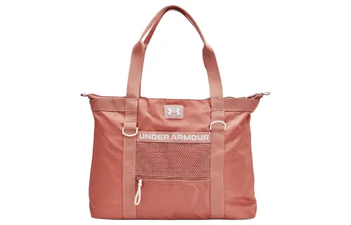Under Armour Nylon Tote Bag, Shopping Bag, Shoulder Bag, Handbag Regular Women's Canyon Pink & White Quartz