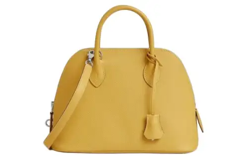 HERMES 1923 25 Silver Tone Buckle Epsom Calfskin Bowling Bag, Crossbody Handbag Women's 2 P Cumin. Asterix.