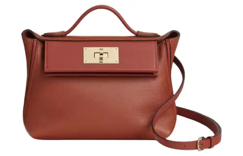 HERMES 24/24 Evercolor & Swift Calfskin Handbag, Shoulder Bag Mini Women's Copper Red