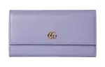 GUCCI GG Marmont Leather Wallet Women's Light Purple