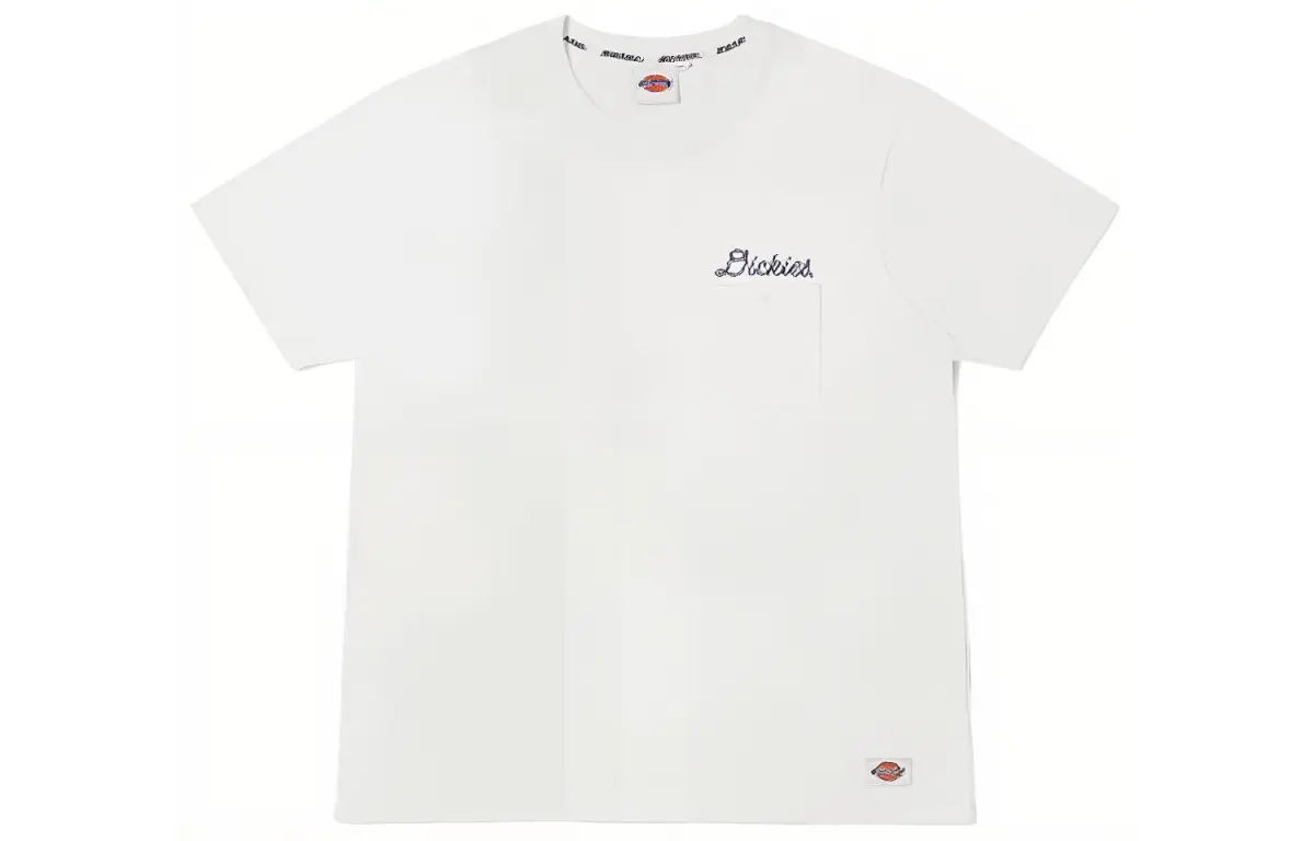 Dickies T Shirts Men's White Crew Neck Moderate Straight Fit