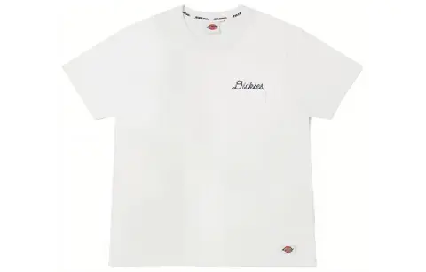 Dickies T Shirts Men's White Crew Neck Moderate Straight Fit