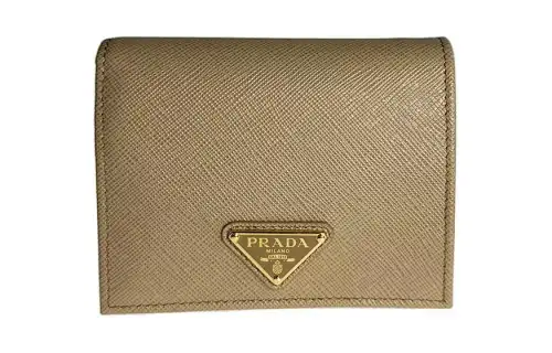 PRADA Leather Wallet Women's Camel