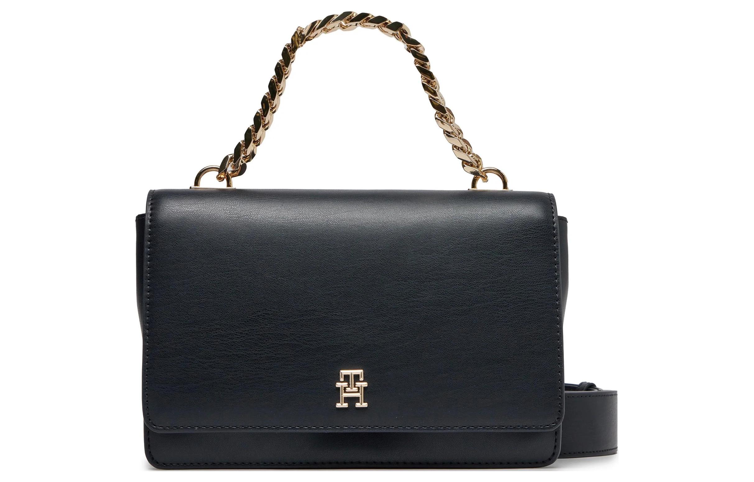 Tommy Hilfiger Artificial Leather Portable Crossbody Bag, Shoulder Bag Regular Women's Space Blue