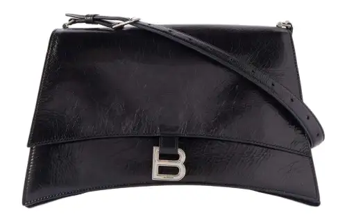 Balenciaga Leather Shoulder Bag Women's Black