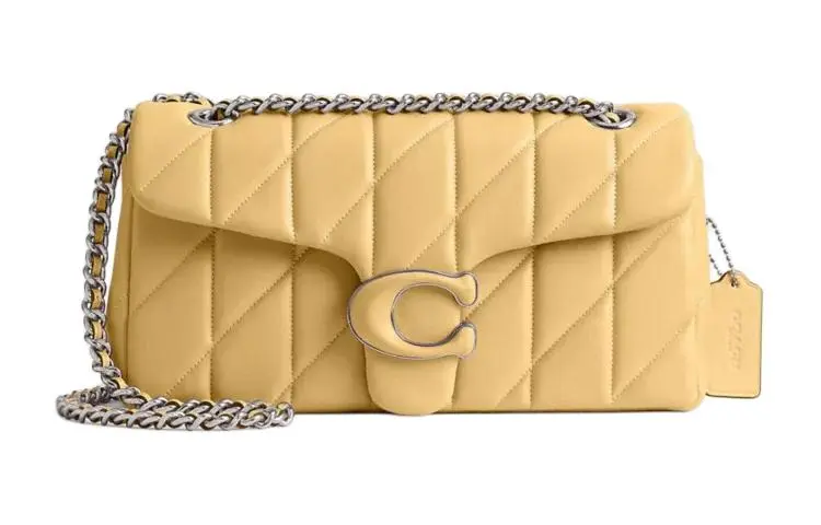 COACH Tabby Nappa Leather Envelope Bag Type Crossbody Bags Medium Women's Yellow
