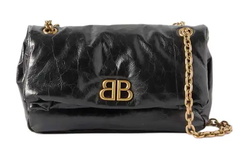 Balenciaga Leather Shoulder Bag Women's Black