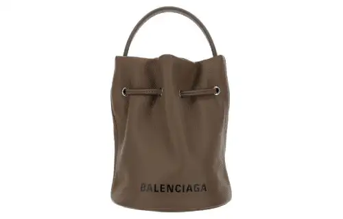 Balenciaga Calfskin Bucket Bag Handbag Extra Small Women's Mink Gray