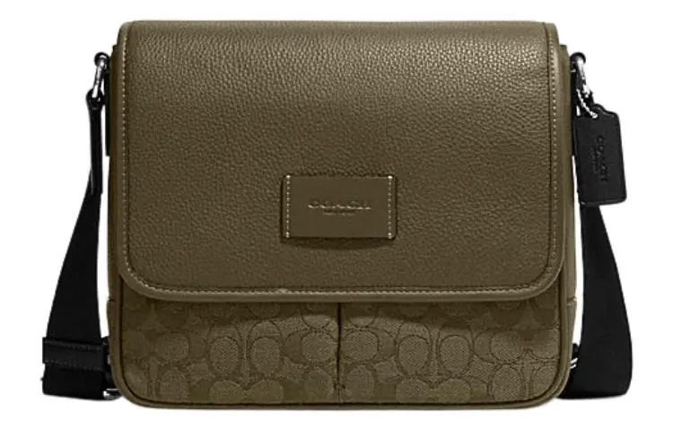 COACH Sprint Cow Leather With Textile Shoulder Bag, Crossbody Bag Medium Men's Umber