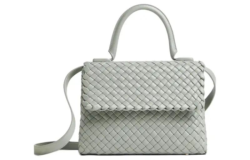 Bottega Veneta Patti Lambskin Shoulder Bag, Crossbody Bag, Handbag Small Women's Agate Gray
