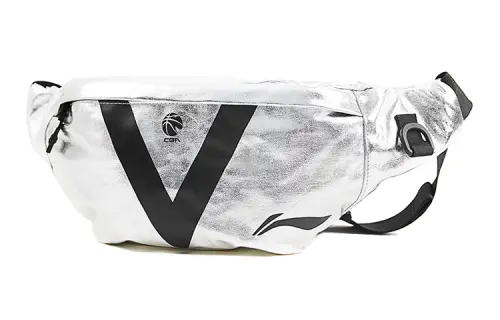 Li Ning CBA Collection Fabric One Shoulder Crossbody Fanny Pack Regular Men's Silver