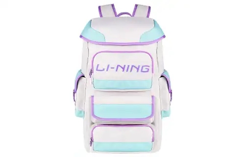 Li Ning Polyester Blend Fabric Backpack Regular Unisex White Purple