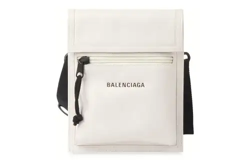 Balenciaga Cow Leather Coin Purse, Shoulder Bag, Crossbody Bag Men's White