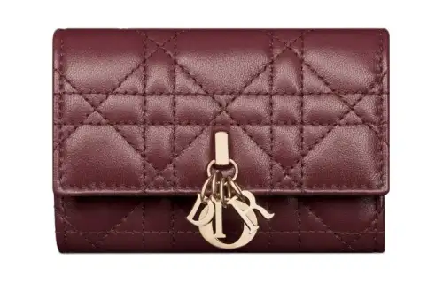 DIOR My Dior Lambskin Wallet Women's Burgundy