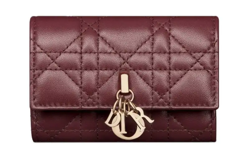 DIOR My Dior Lambskin Wallet Women's Burgundy