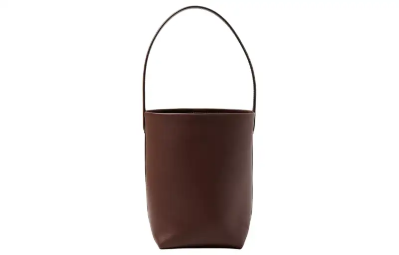 THE ROW Leather Bucket Bag, Shoulder Bag, Crossbody Bag, Handbag Small Women's Chocolates Brown
