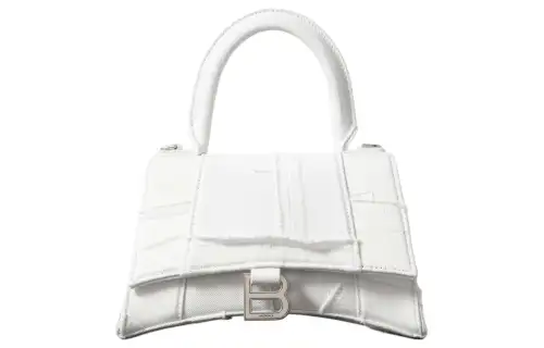 Balenciaga Hourglass Denim Shoulder Bag, Crossbody Bag, Handbag Women's White