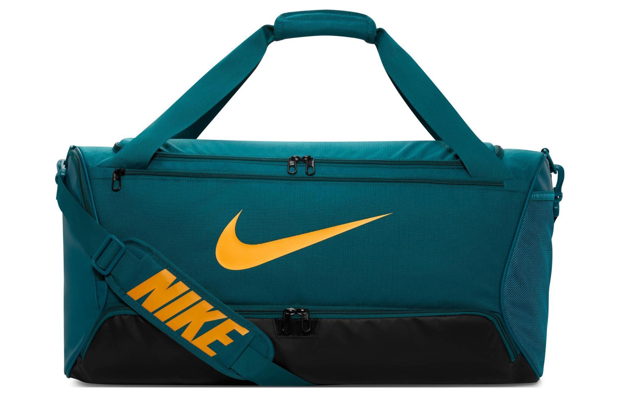 Nike Polyester One Shoulder Crossbody Handheld Travel Bag Medium Unisex Geode Teal & Black & Sun Dial
