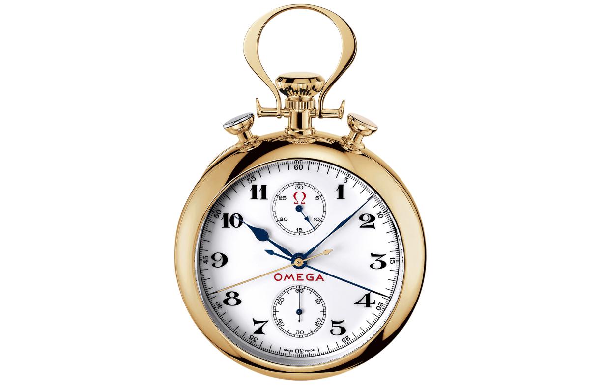 OMEGA Механический механизм хронографа специальной серии Omega ручная Карманные часы из желтого золота 18 карат с механическим механизмом мужской поверхность