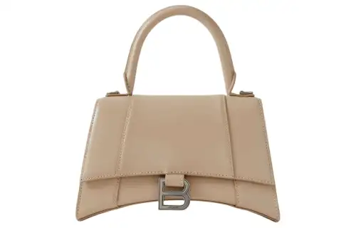 Balenciaga Leather One Shoulder Handbag Small Women's Beige