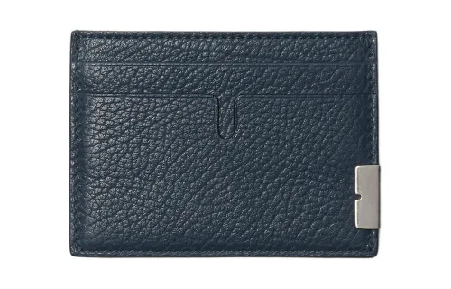 Burberry Calfskin Card Holder Men's Lake Blue
