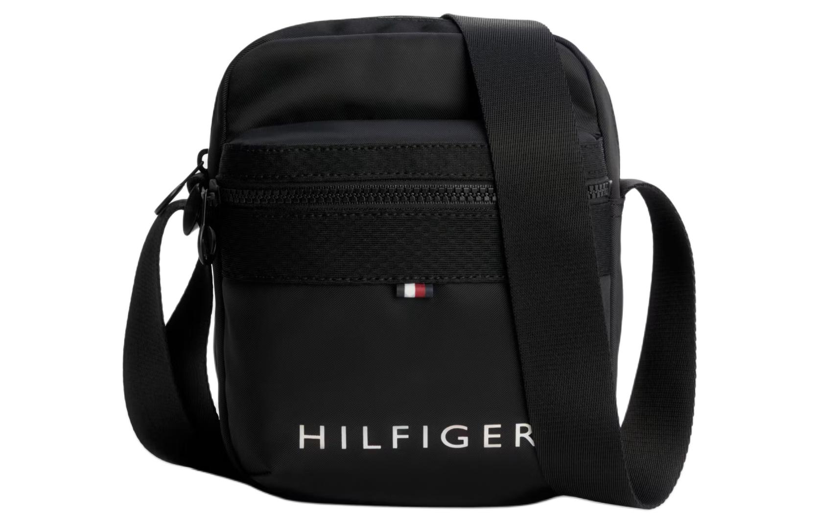 Tommy Hilfiger Recycled Polyester Crossbody Bag, Shoulder Bag Small Men's Black