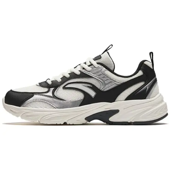 Anta Cushioning Wear-Resistant Low-Top Casual Shoes Men's Black White