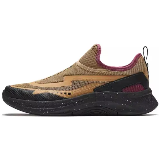 Anta Cushioning Wear-Resistant Low-Top Casual Shoes Men's Brown Black Purple